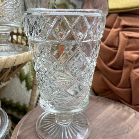 Vintage Hazel Atlas Big Top Peanut Butter Footed Ice Tea Glasses Set of 4 - Picture 3 of 7